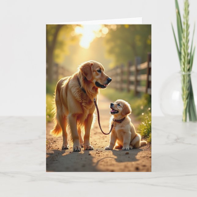 Sunlit Fathers Day Pups Card (Front)