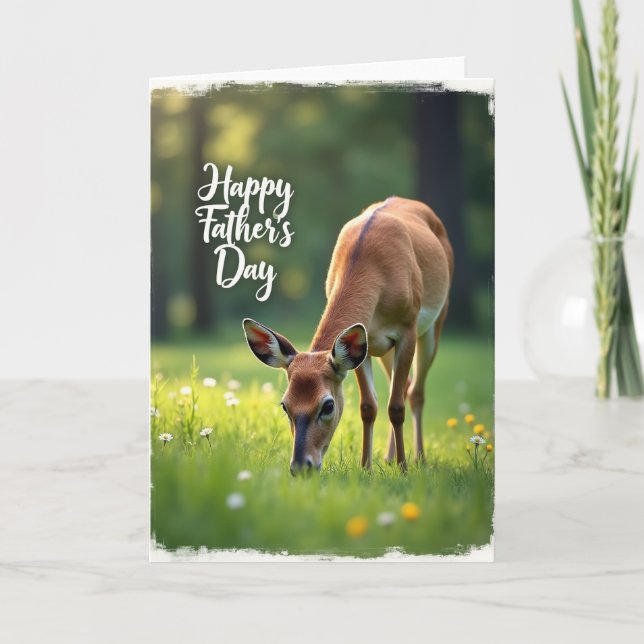 Sunlit Fawn Fathers Day Card (Front)