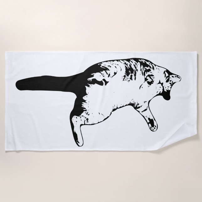 Sunlit Flip in Monochrome Style Beach Towel (Front)