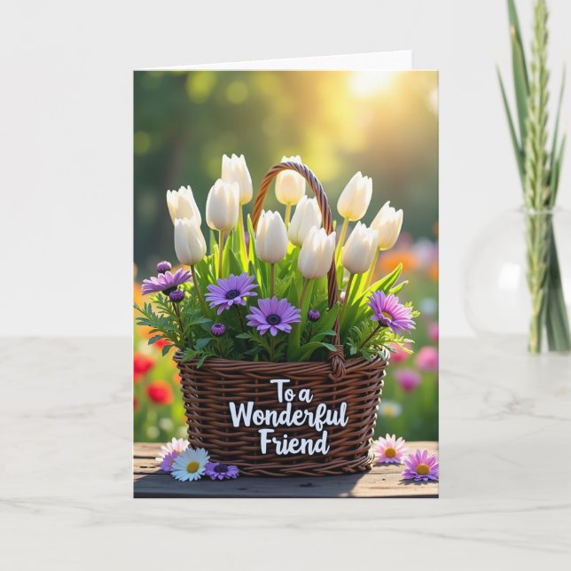 Sunlit Floral Friend Card (Front)