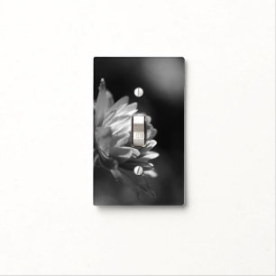 Sunlit Flower in Black And White Light Switch Cover