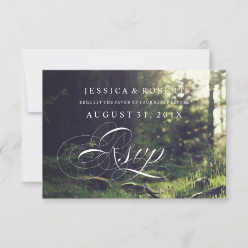 Sunlit Forest Rustic  Elegant Wedding Rsvp Cards