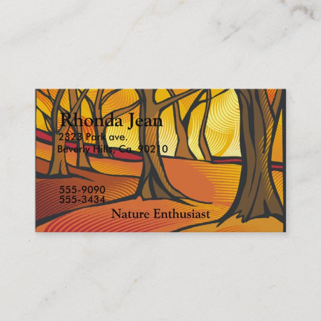 Sunlit Forest Set Business Card (Front)