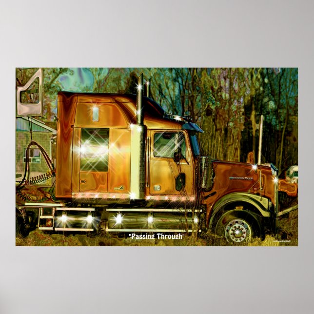 Sunlit Freight Truck Lorry Driver's Art Poster (Front)
