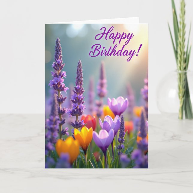 Sunlit Garden Birthday Card (Front)