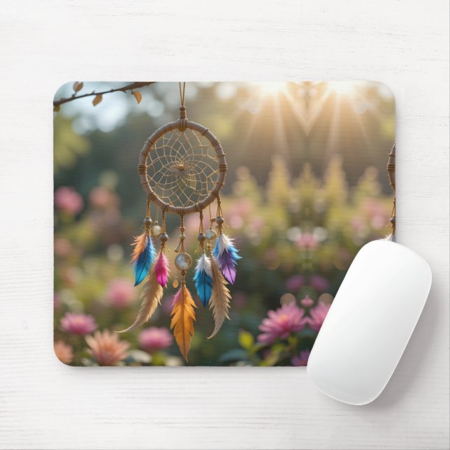 Sunlit Garden Dreamcatcher Mouse Pad (With Mouse)