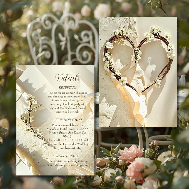 Sunlit Garden Heart on Warm Ivory Cotton Paper  Enclosure Card (Creator Uploaded)