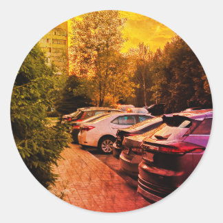 Sunlit Glow Round Sticker – Customizable