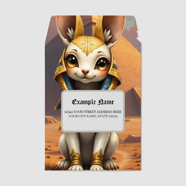 Sunlit Guardian – Desert Relic Bunny. Envelope Mailers (Front)