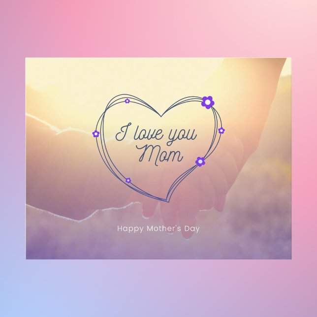 Sunlit Heart I Love You Mom Postcard (Creator Uploaded)