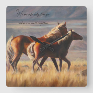 Sunlit Horses Wall Clock