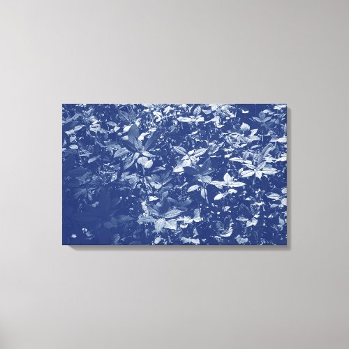 Sunlit Leaves _ Cyanotype Effect Canvas Print