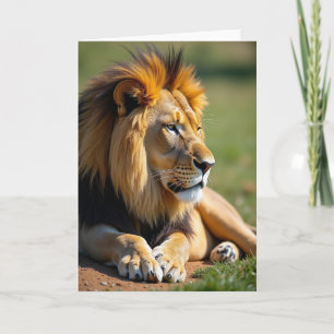 Sunlit Lion Fathers Day Card