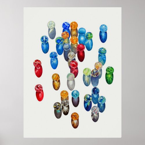 Sunlit Marbles Poster