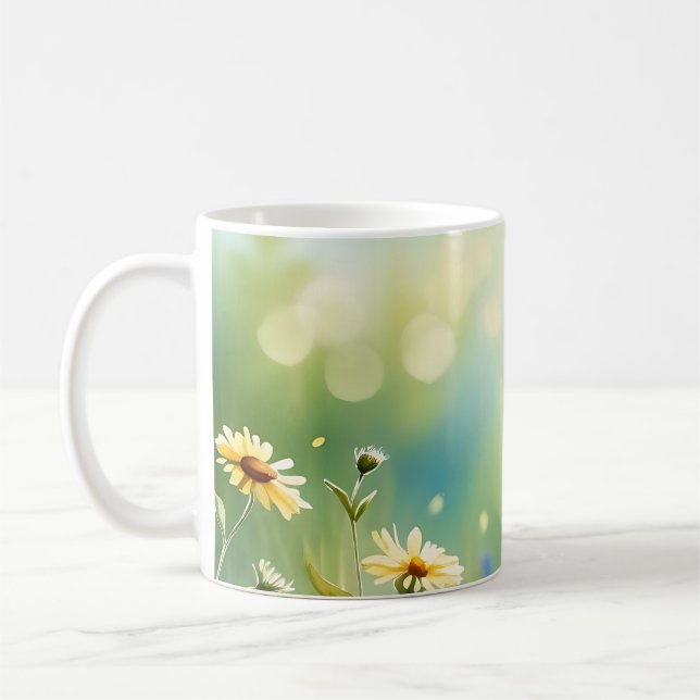 Sunlit Meadow Watercolor Coffee Mug (Left)
