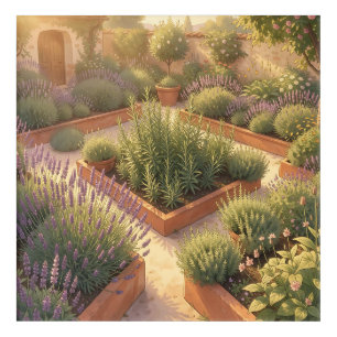 Sunlit Mediterranean Herb Garden Lavender Rosemary Acrylic Print