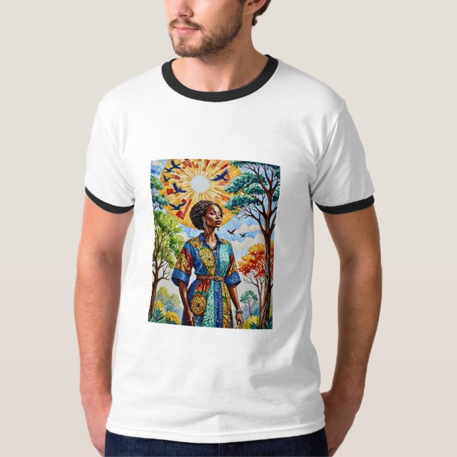 Sunlit Mosaic Queen Fall Art T-Shirt (Front)