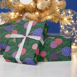 Sunlit Moth Hydrangea Garden Bronze Medium Wrapping Paper