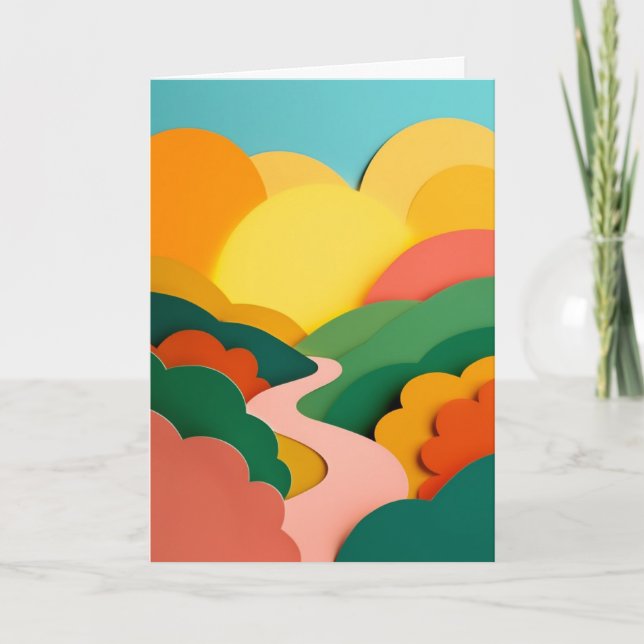 Sunlit Mountain Path Journey Card (Front)