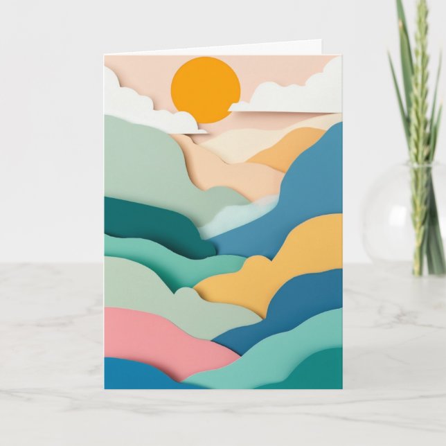 Sunlit Mountain Peaks Card (Front)