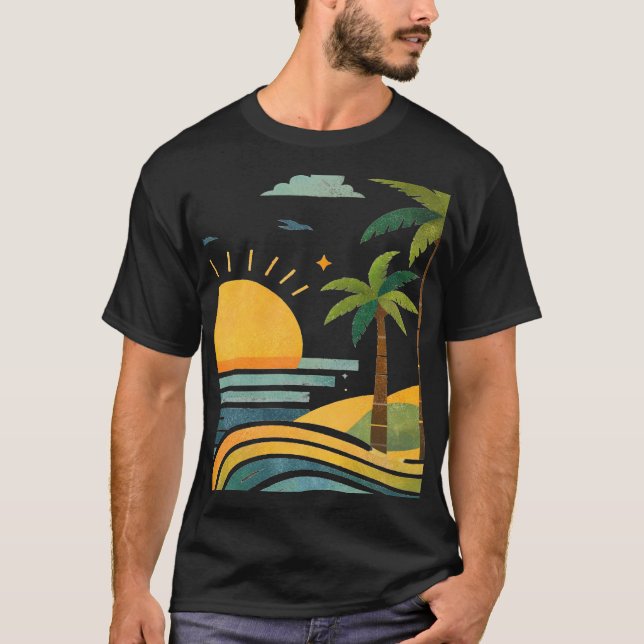 Sunlit Palm Escape T-Shirt (Front)