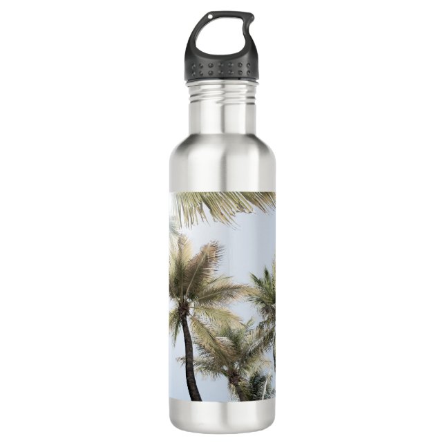 Sunlit Palm Jungle #1 #tropical #wall #art Stainless Steel Water Bottle (Front)