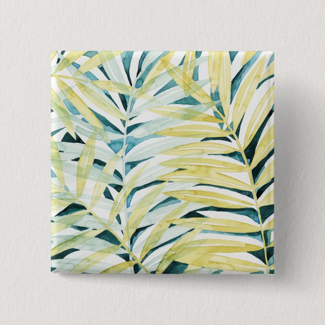 Sunlit Palms - Palm Tree Leaves Button (Front)