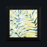 Sunlit Palms - Palm Tree Leaves Gift Box<br><div class="desc">Sunlit Palms I by Grace Popp. Features tropical palm tree leaves in a yellow-green color scheme.</div>