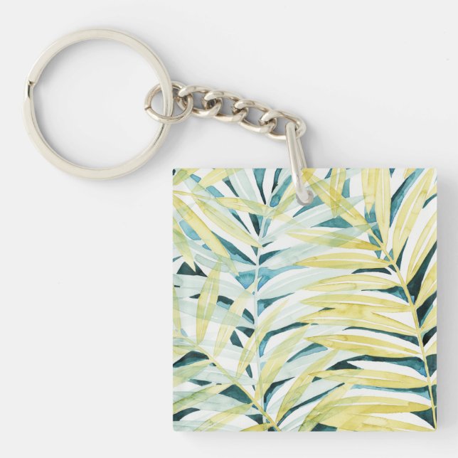 Sunlit Palms - Palm Tree Leaves Keychain (Front)