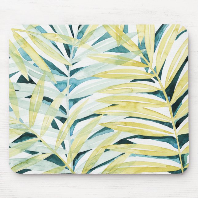Sunlit Palms - Palm Tree Leaves Mouse Pad (Front)