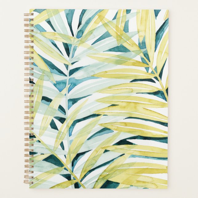 Sunlit Palms - Palm Tree Leaves Planner (Front)