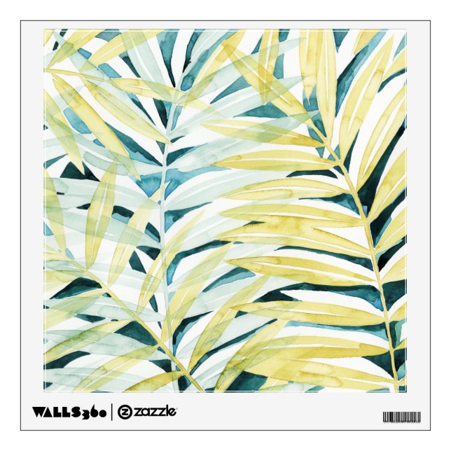 Sunlit Palms - Palm Tree Leaves Wall Decal (Front)