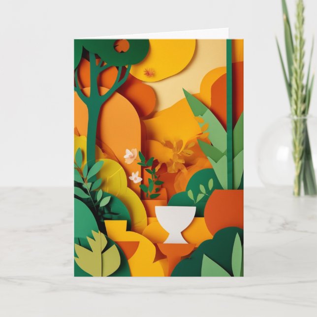 Sunlit Paper Garden Bloom Card (Front)