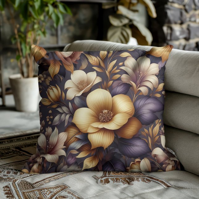 Sunlit Petals and Purple Haze Throw Pillow (Creator Uploaded)