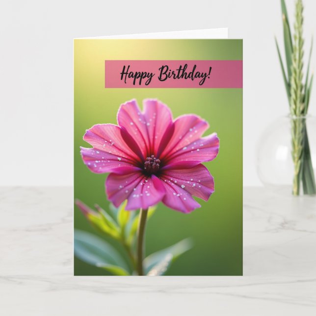 Sunlit Petals Birthday Card (Front)
