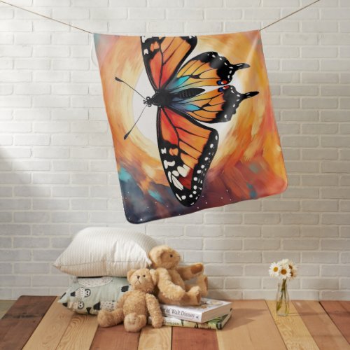 Sunlit Petals Butterfly in the Bright Light Baby Blanket