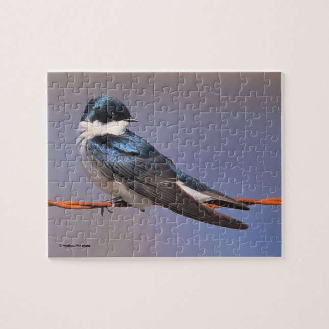 Sunlit Profile of a Tree Swallow Songbird Jigsaw Puzzle (Horizontal)