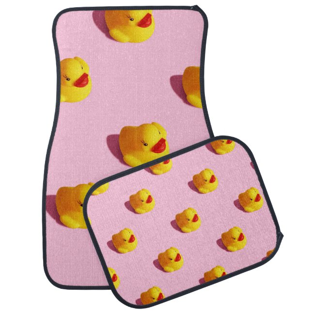 Sunlit rubber duck, minimal wallpaper car floor mat (Set)