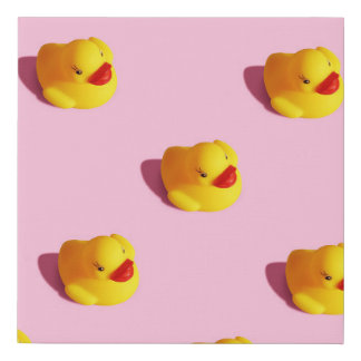 Sunlit rubber duck, minimal wallpaper faux canvas print