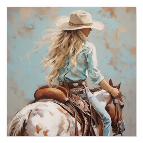 Sunlit Saddles Cowgirl Wall Art
