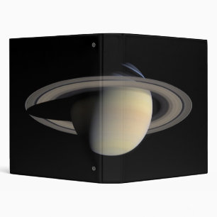 Sunlit Saturn Gas Giant Planet by Cassini 3 Ring Binder