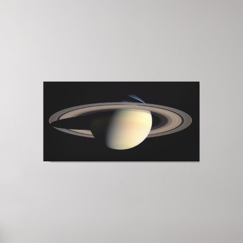 Sunlit Saturn Gas Giant Planet by Cassini Canvas Print