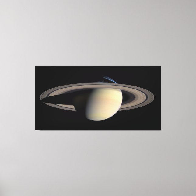Sunlit Saturn Gas Giant Planet by Cassini Canvas Print (Front)