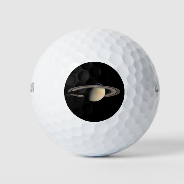 Sunlit Saturn Gas Giant Planet by Cassini Golf Balls (Front)