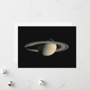 Sunlit Saturn Gas Giant Planet by Cassini Holiday Card