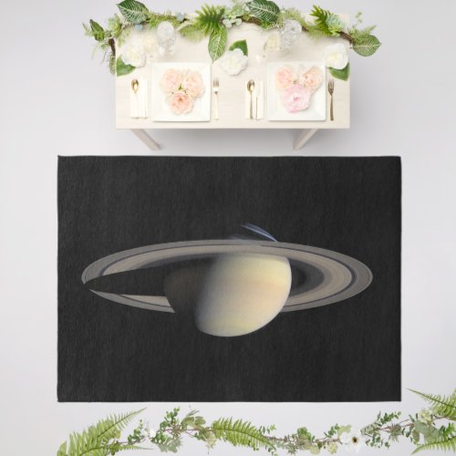 Sunlit Saturn Gas Giant Planet by Cassini Outdoor Rug