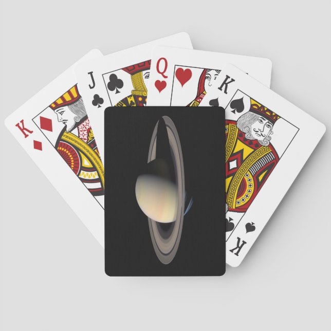 Sunlit Saturn Gas Giant Planet by Cassini Poker Cards (Back)