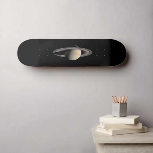 Sunlit Saturn Gas Giant Planet by Cassini Skateboard