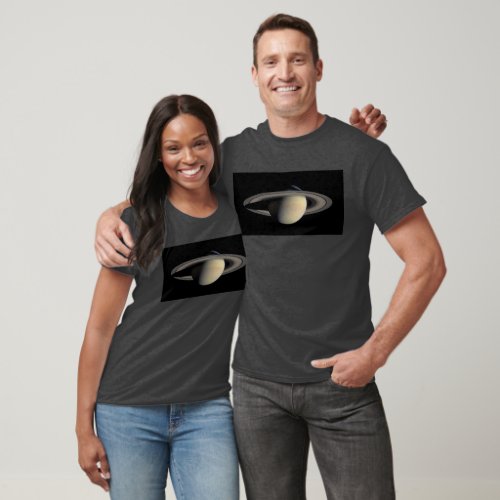 Sunlit Saturn Gas Giant Planet by Cassini T_Shirt