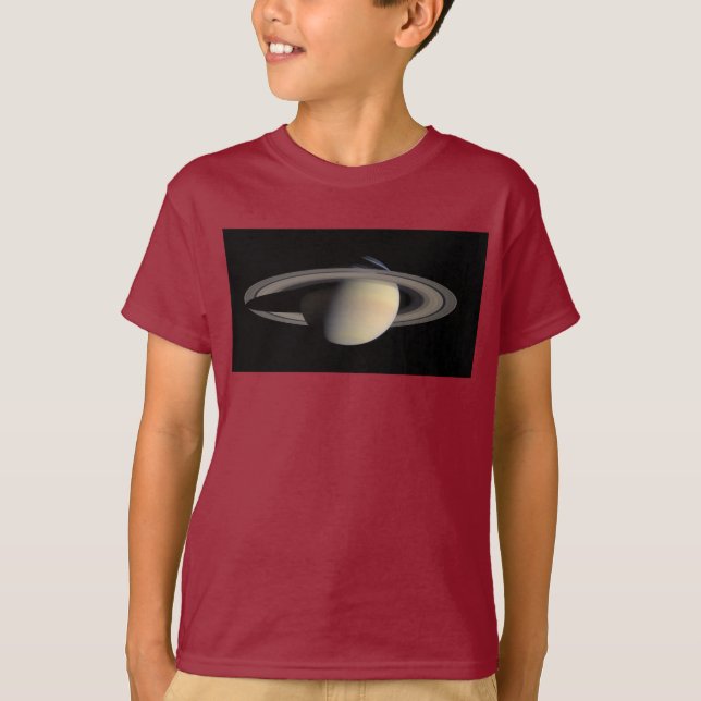 Sunlit Saturn Gas Giant Planet by Cassini T-Shirt (Front)